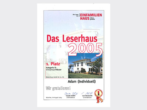 „Haus des Jahres“ der Zeitschrift Das Einfamilienhaus