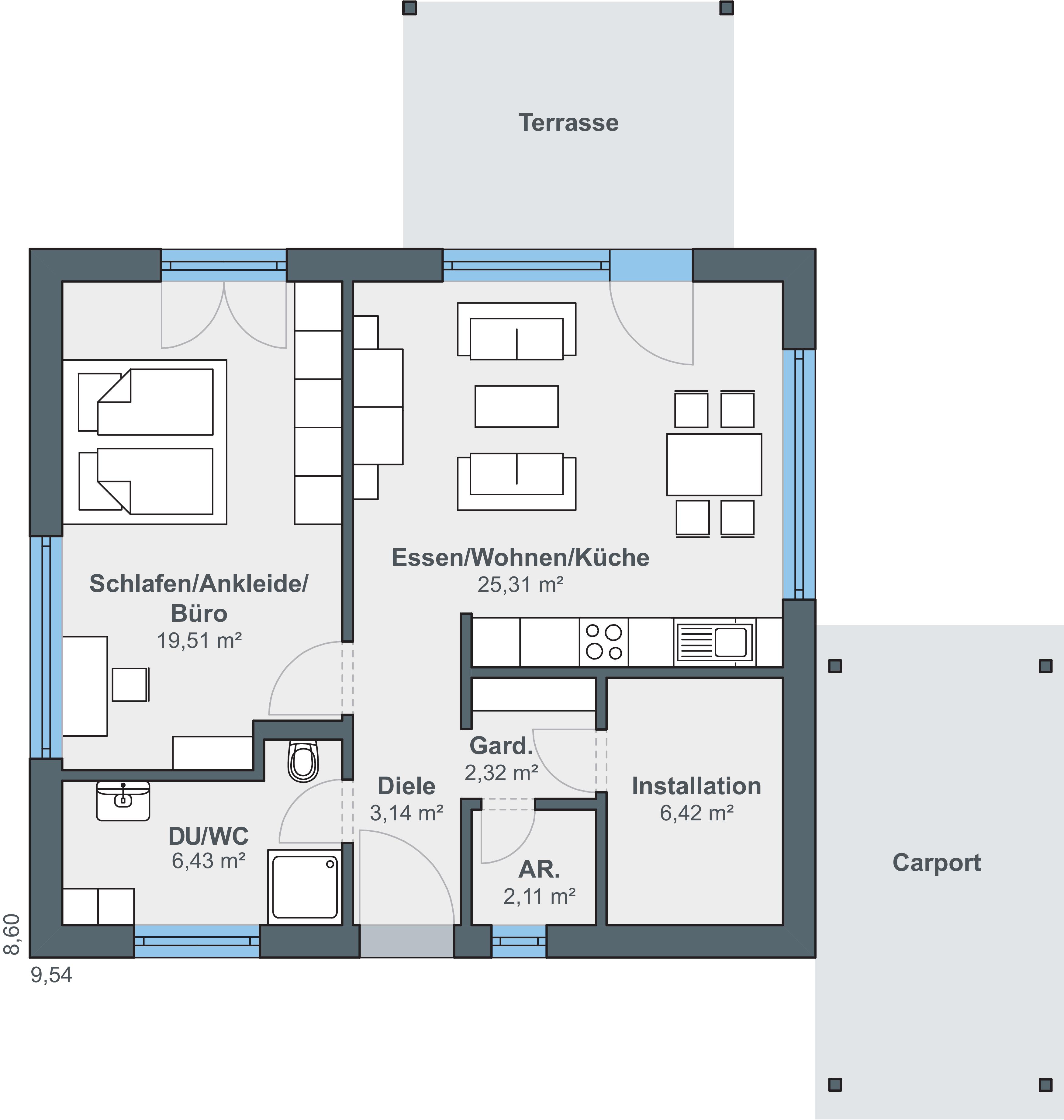 Grundriss newLife mit Abstellraum